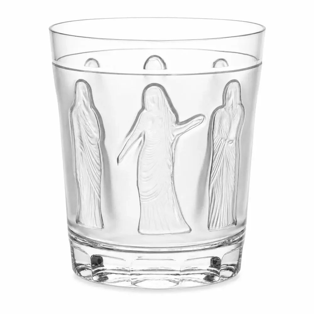 Vintage Lalique Femmes Antiques France Crystal Whiskey Tumbler Glass Signed